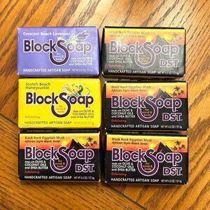 Lot 6 Bars Block Island Bar Soap USA 4.5 oz Lavender Musk Honeysuckle & Dish